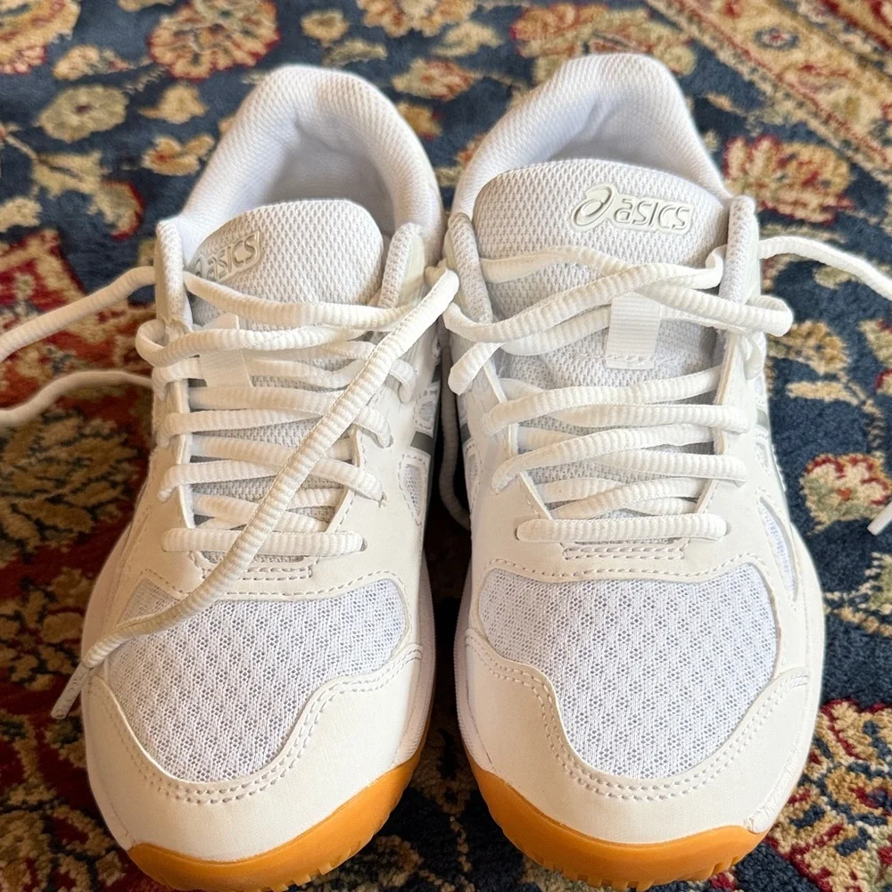Asics White and Gum Kids Sneakers